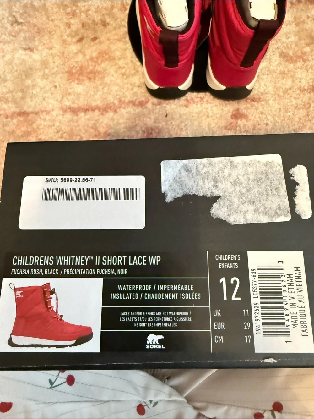Sorel Girls' Bright Pink Insulated Winter Boots